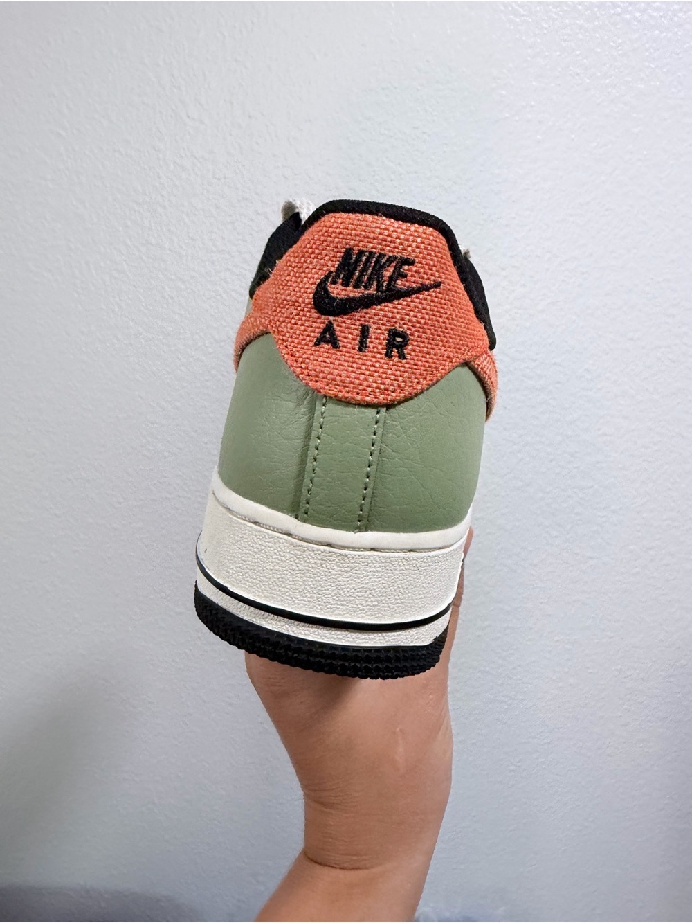 Nike Low Top Sneaker — Olive Green, White & Orange - Picture 3 of 10